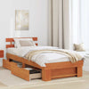 Sengestamme med hodegjerde Voksbrun 90 x 190 cm Heltre furu