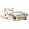 Sengestamme med hodegjerde Brun 75 x 190 cm Heltre furu