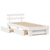 Sengestamme med hodegjerde Hvit 75 x 190 cm Heltre furu