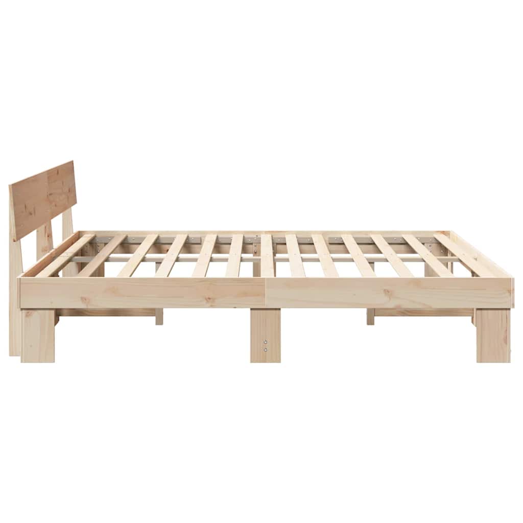 Sengestamme med hodegjerde Brun 180 x 200 cm Heltre furu
