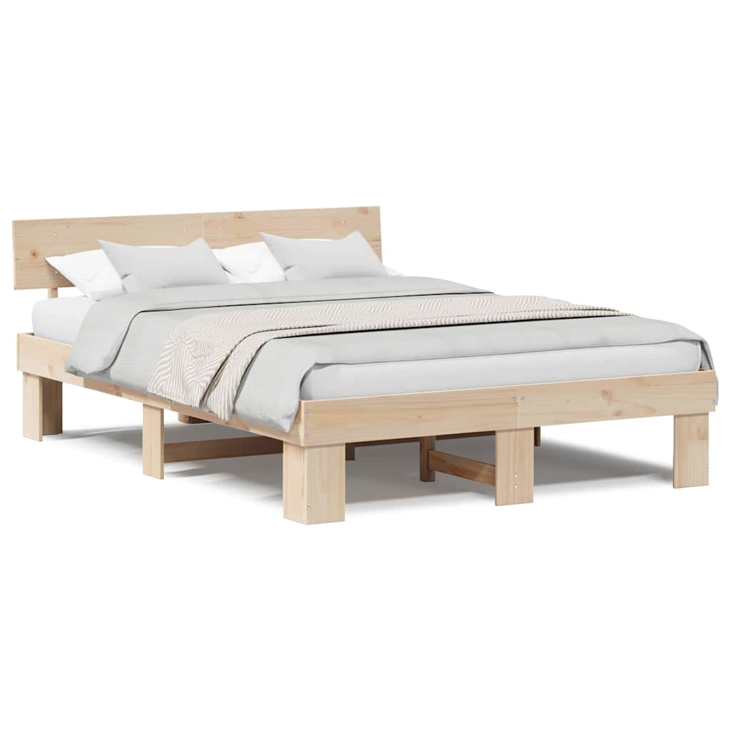 Sengestamme med hodegjerde Brun 150 x 200 cm Heltre furu