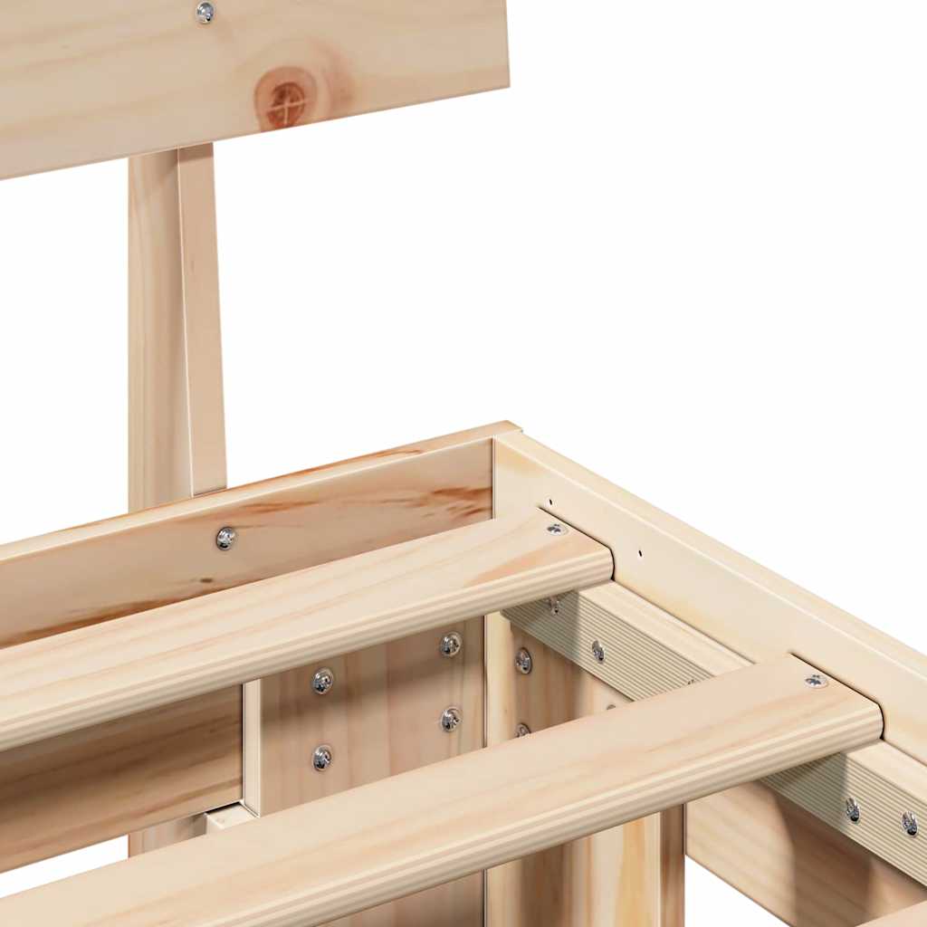 Sengestamme med hodegjerde Brun 140 x 190 cm Heltre furu