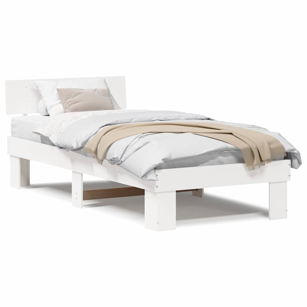 Sengestamme med hodegjerde Hvit 100 x 200 cm Heltre furu