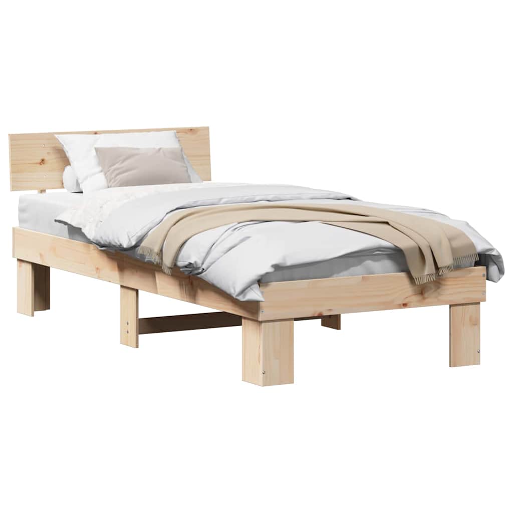 Sengestamme med hodegjerde Brun 80 x 200 cm Heltre furu