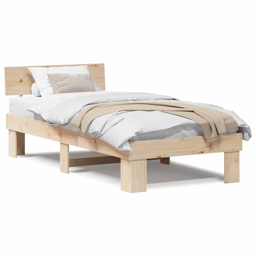 Sengestamme med hodegjerde Brun 80 x 200 cm Heltre furu
