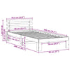 Sengestamme med hodegjerde Brun 90 x 200 cm Massivt furutre