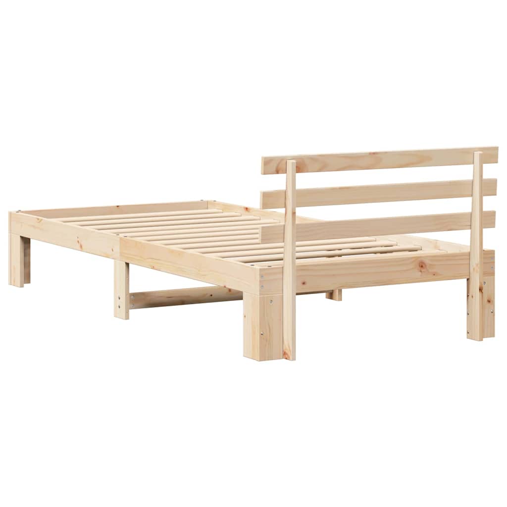Sengestamme med hodegjerde Naturlig 75 x 190 cm Massiv furu