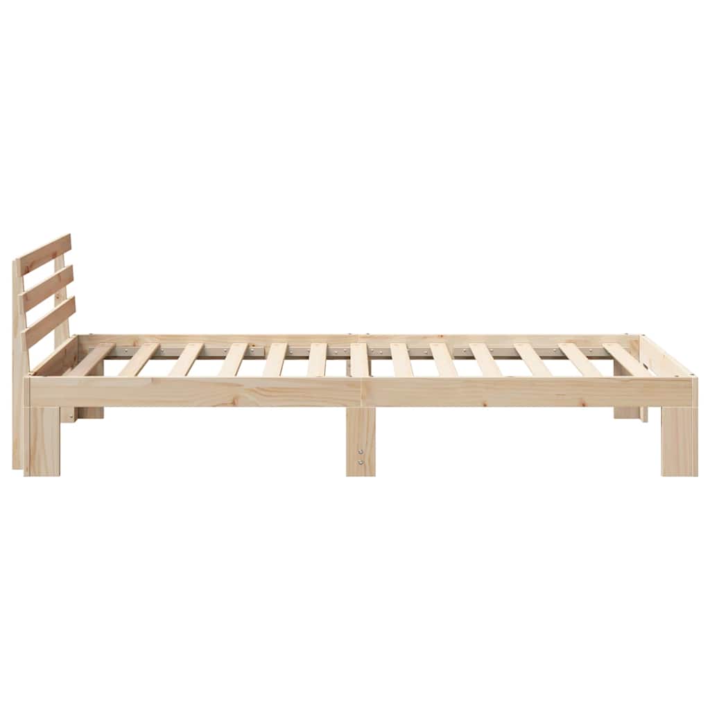 Sengestamme med hodegjerde Naturlig 75 x 190 cm Massiv furu