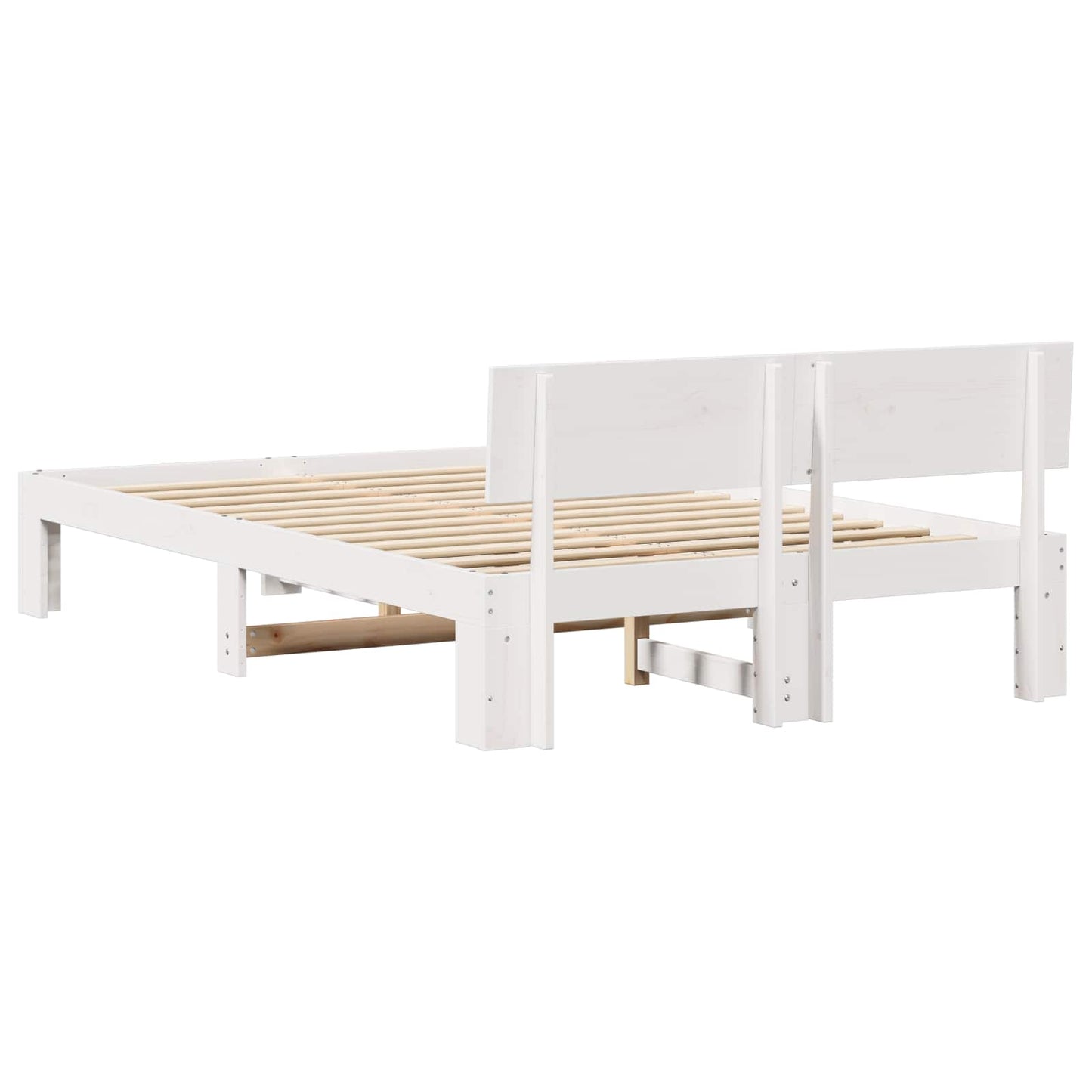Sengestamme med hodegjerde Hvit 120 x 200 cm Massiv furu