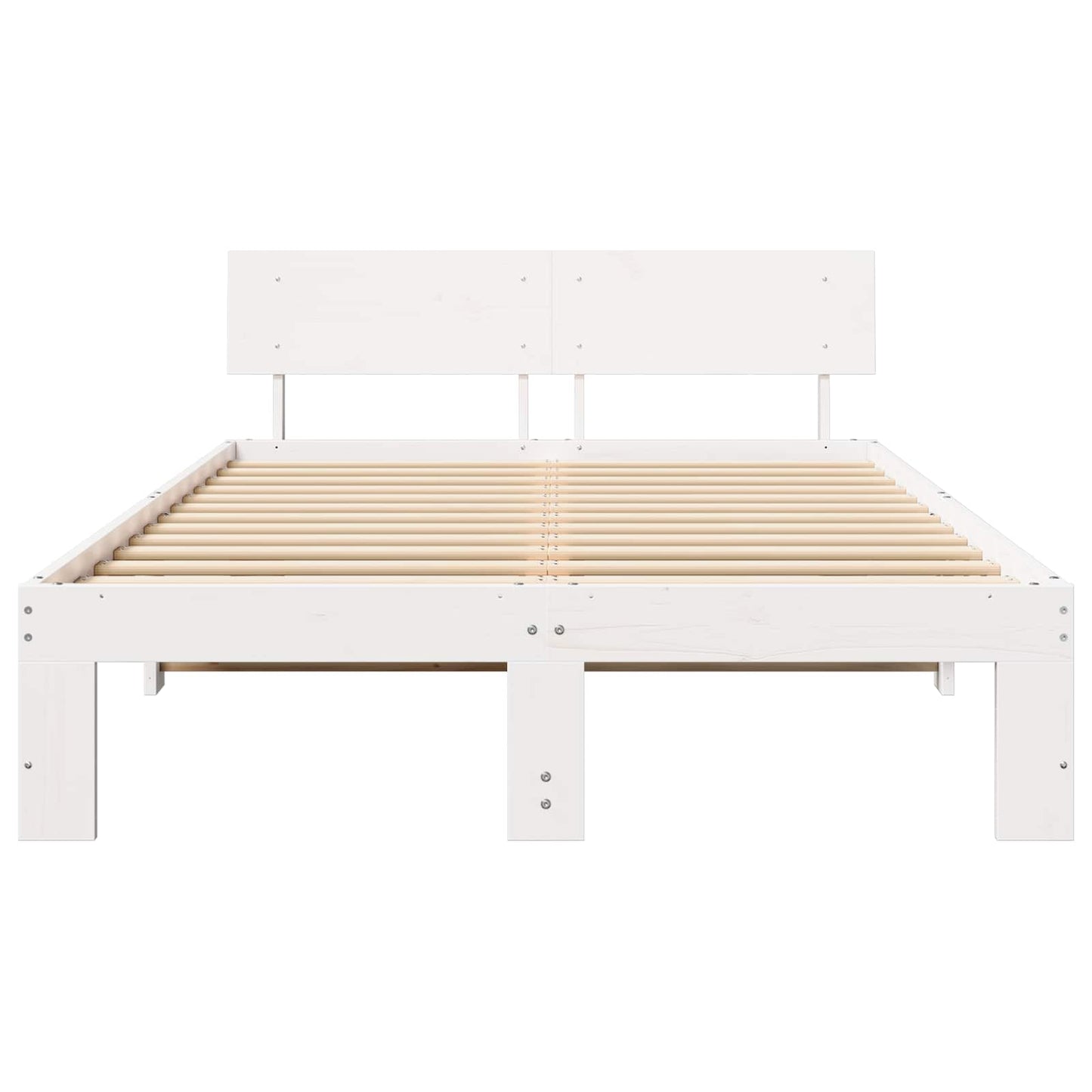 Sengestamme med hodegjerde Hvit 120 x 200 cm Massiv furu