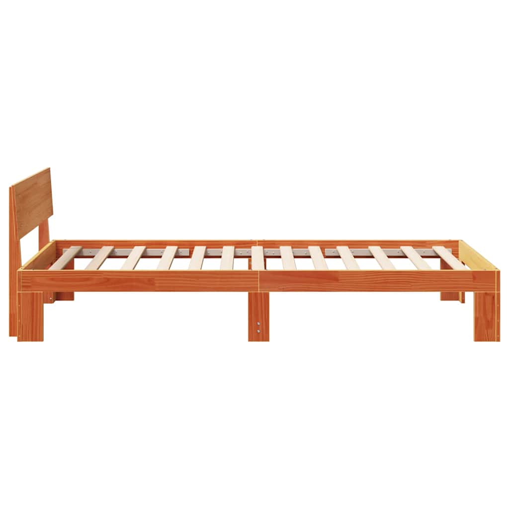 Sengestamme med hodegjerde Brun 100 x 200 cm Massivt furutre
