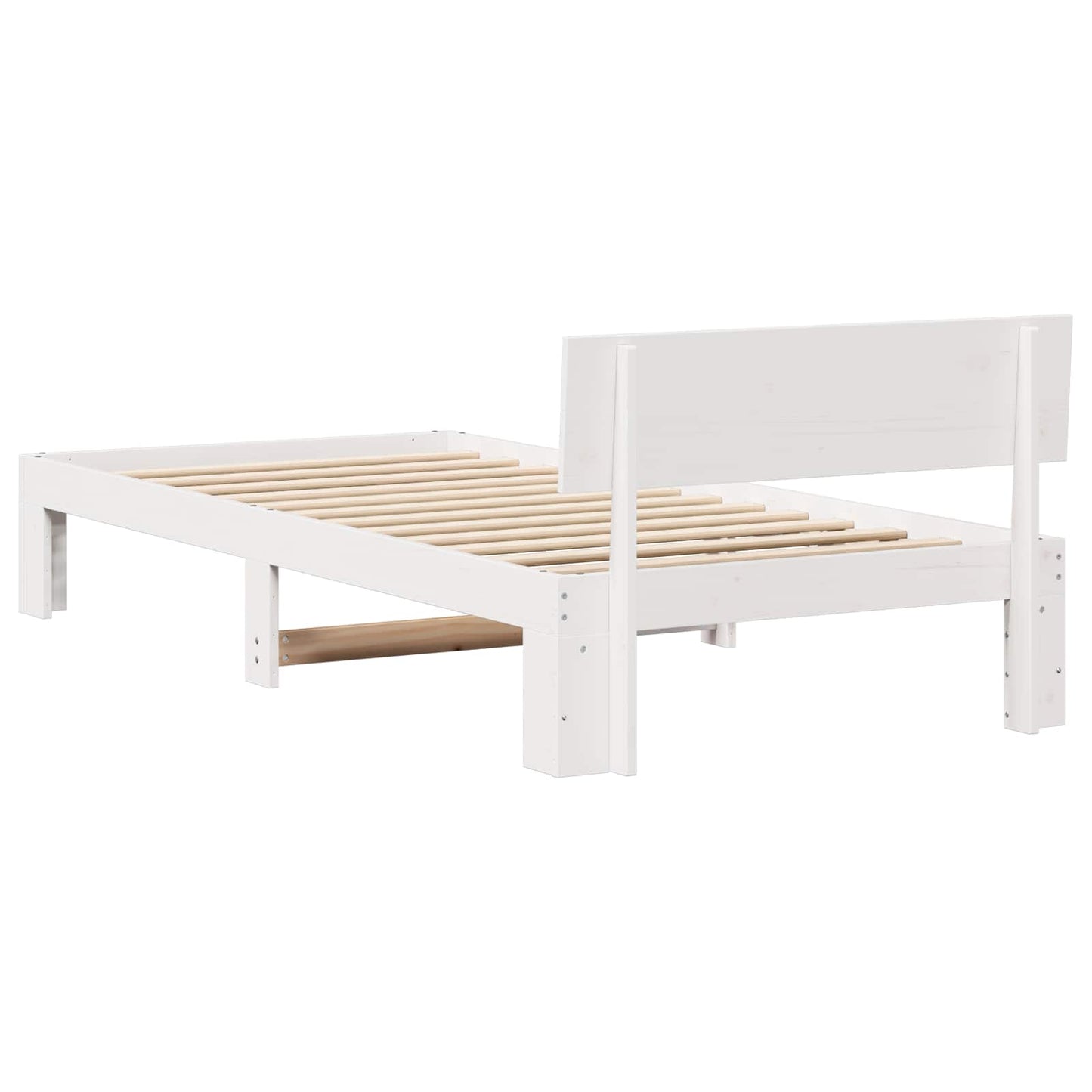 Sengestamme med hodegjerde Hvit 90 x 200 cm Massiv furu