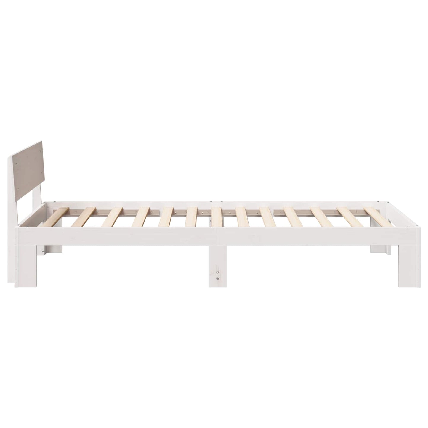 Sengestamme med hodegjerde Hvit 90 x 200 cm Massiv furu