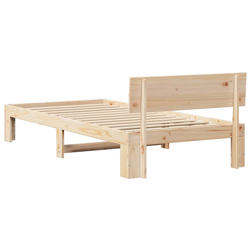 Sengestamme med hodegjerde Naturlig 75 x 190 cm Massiv furu