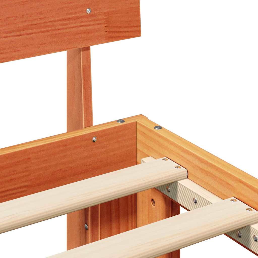 Sengestamme med hodegjerde Brun 75 x 190 cm Massivt furutre
