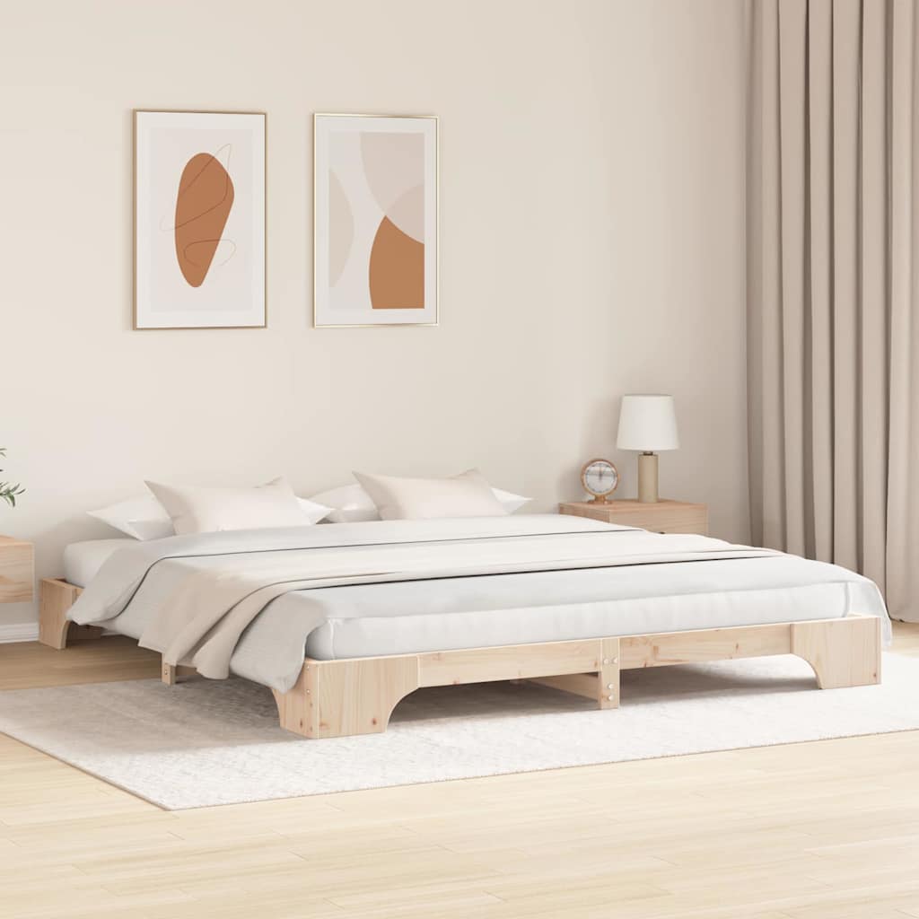 Sengestamme Naturlig 200 x 200 cm Massiv furu