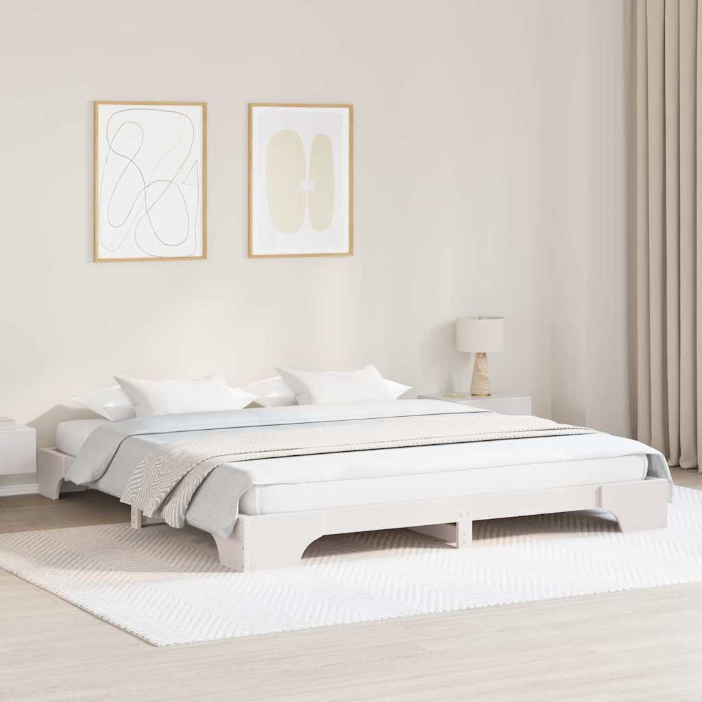 Sengestamme Hvit 207 x 207 x 17 cm Heltre furu