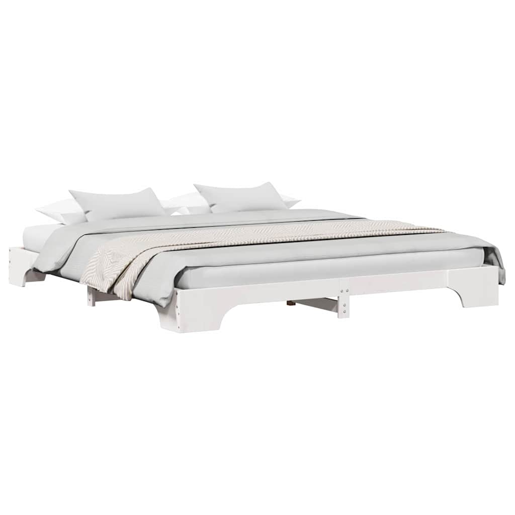 Sengestamme Hvit 207 x 207 x 17 cm Heltre furu