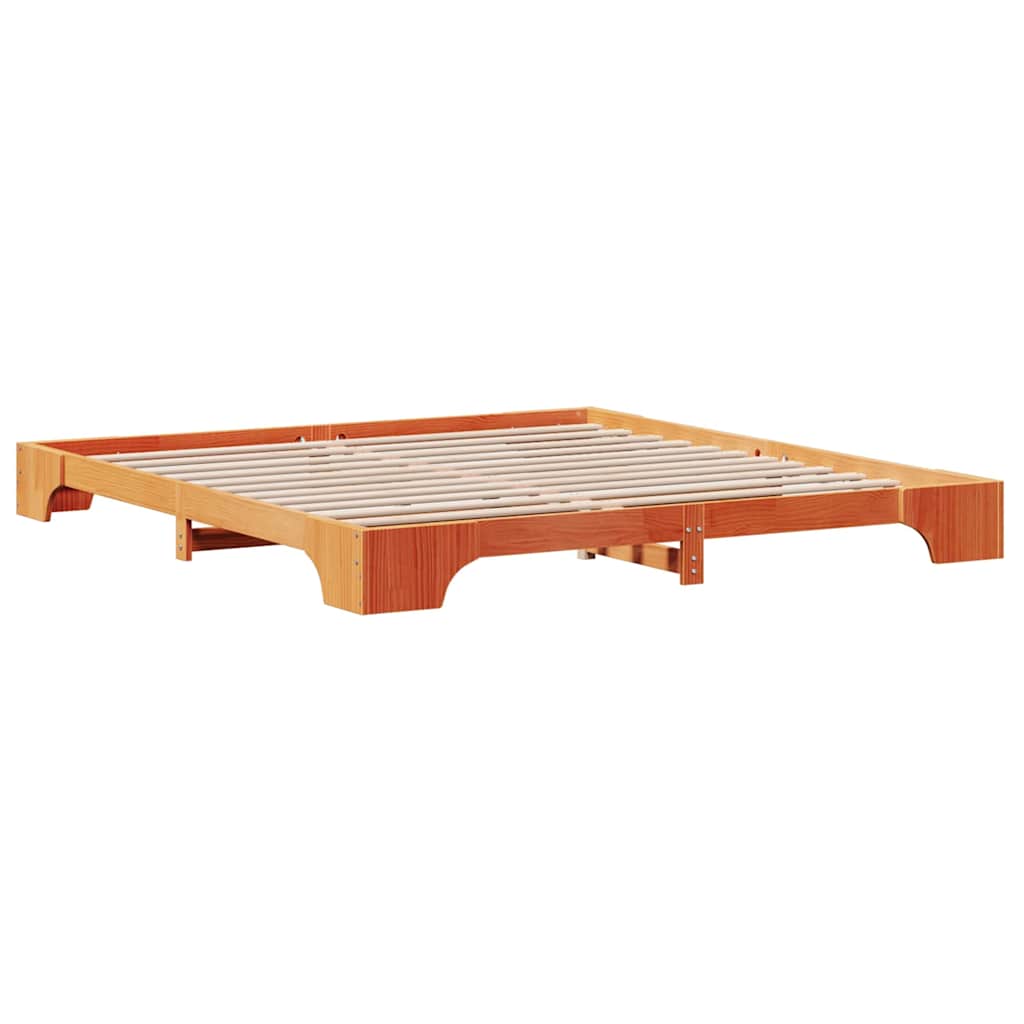 Sengestamme Vokset Brun 200 x 200 cm Massiv furu