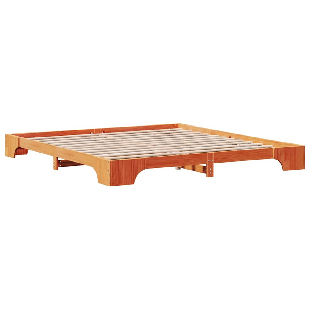 Sengestamme Vokset Brun 200 x 200 cm Massiv furu