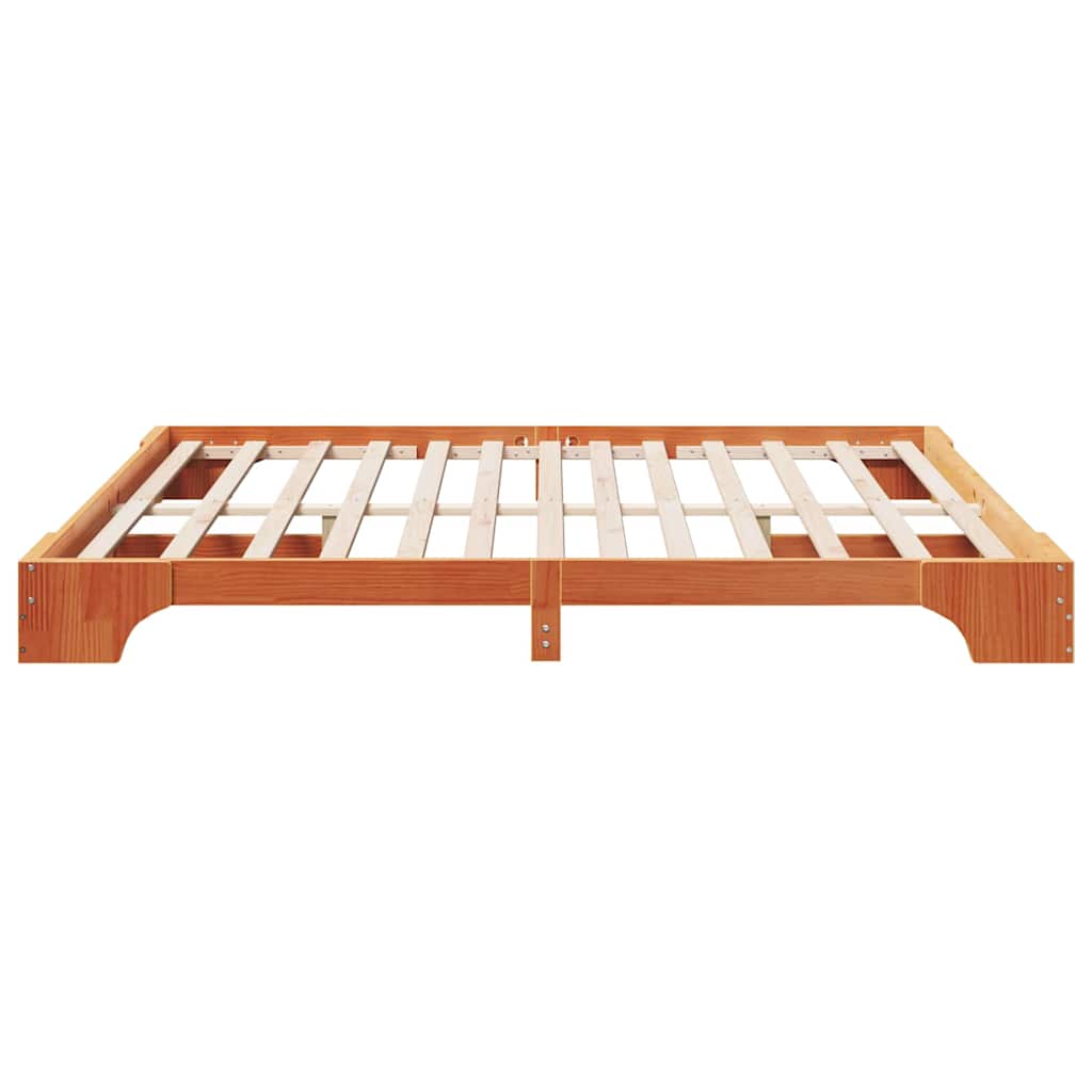 Sengestamme Vokset Brun 200 x 200 cm Massiv furu