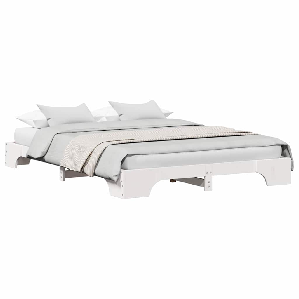 Sengestamme Hvit 207 x 167 x 17 cm Heltre furu