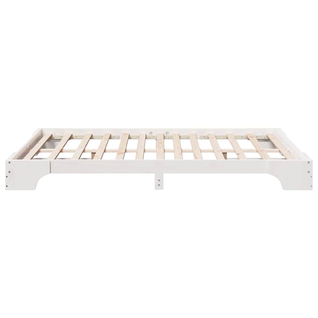 Sengestamme Hvit 207 x 167 x 17 cm Heltre furu