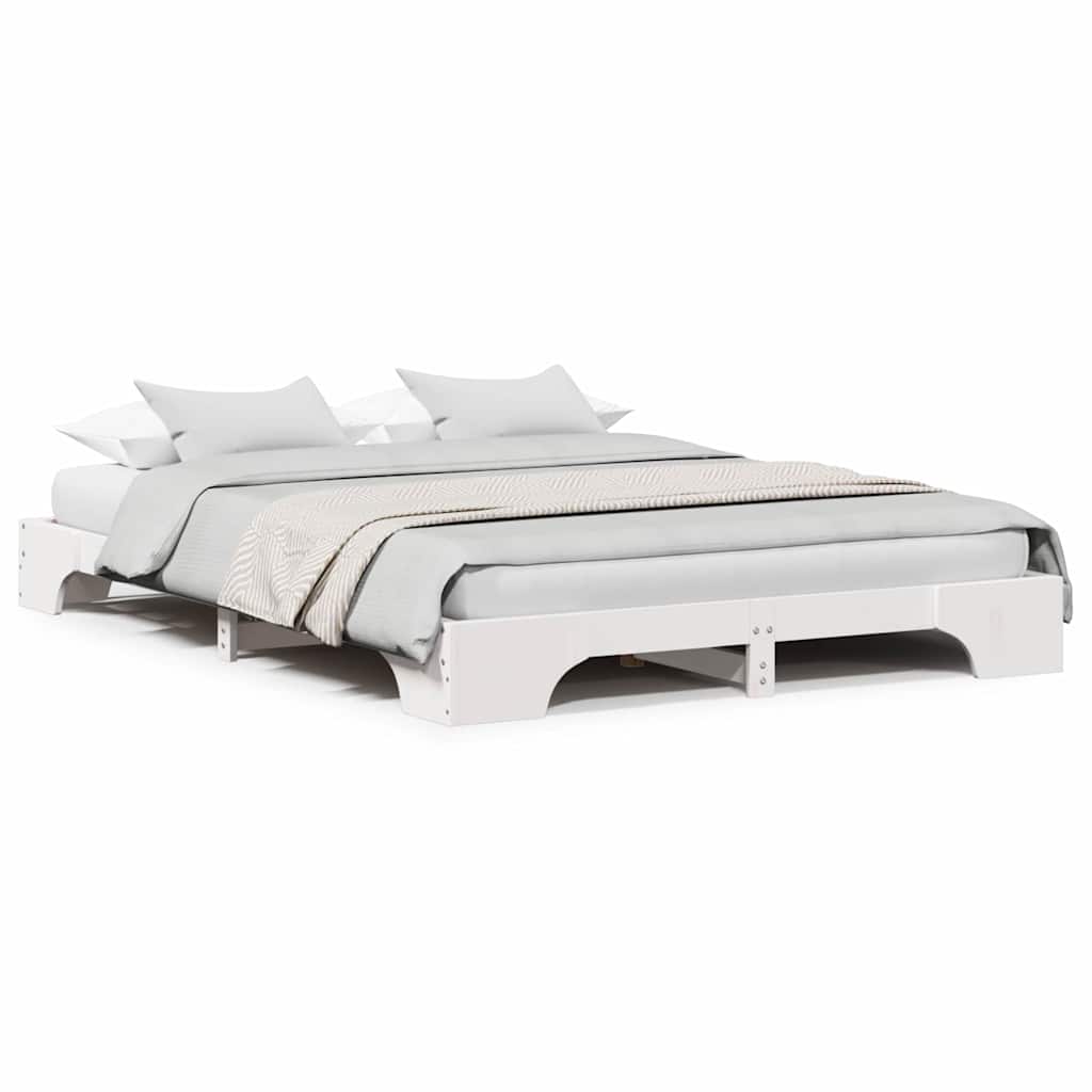 Sengestamme Hvit 207 x 167 x 17 cm Heltre furu