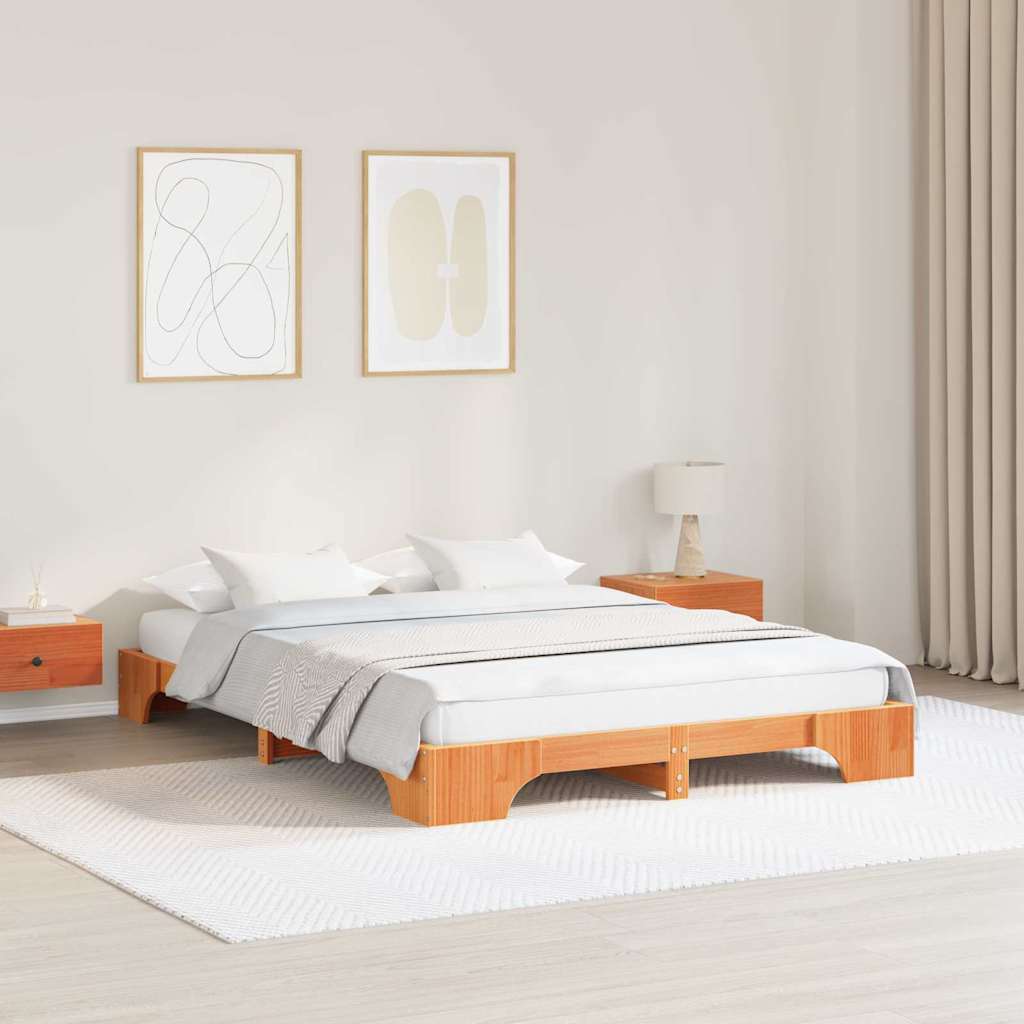 Sengestamme Vokset Brun 160 x 200 cm Massiv furu