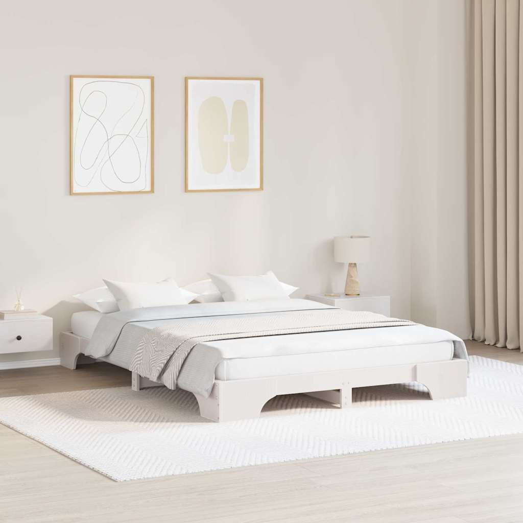 Sengestamme Hvit 207 x 147 x 17 cm Heltre furu