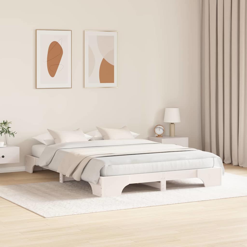 Sengestamme Hvit 140 x 200 cm Massiv furu