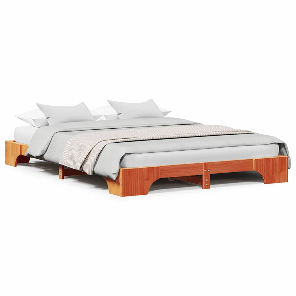 Sengestamme Voksbrun 207 x 147 x 17 cm Heltre furu