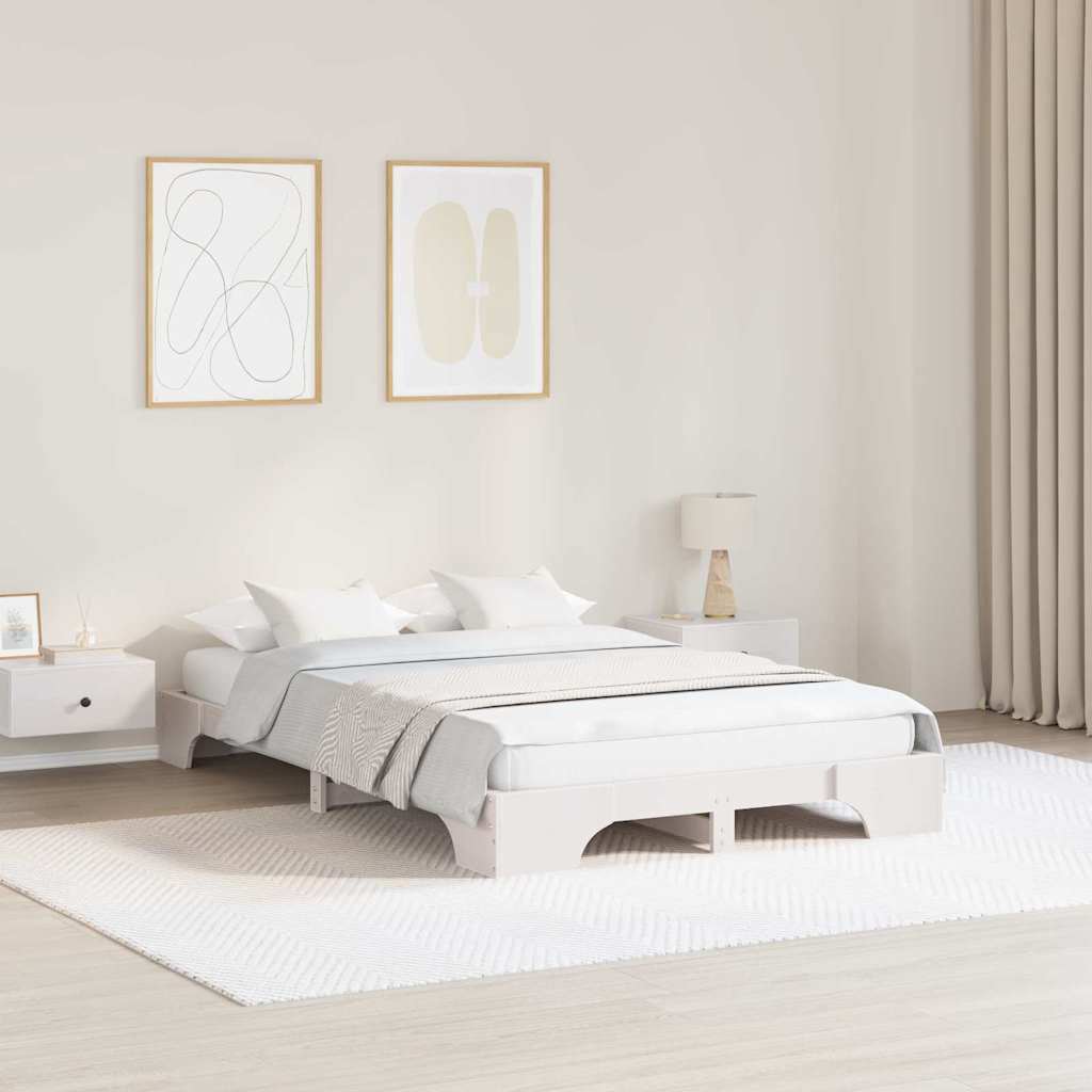 Sengestamme Hvit 140 x 190 cm Massiv furu