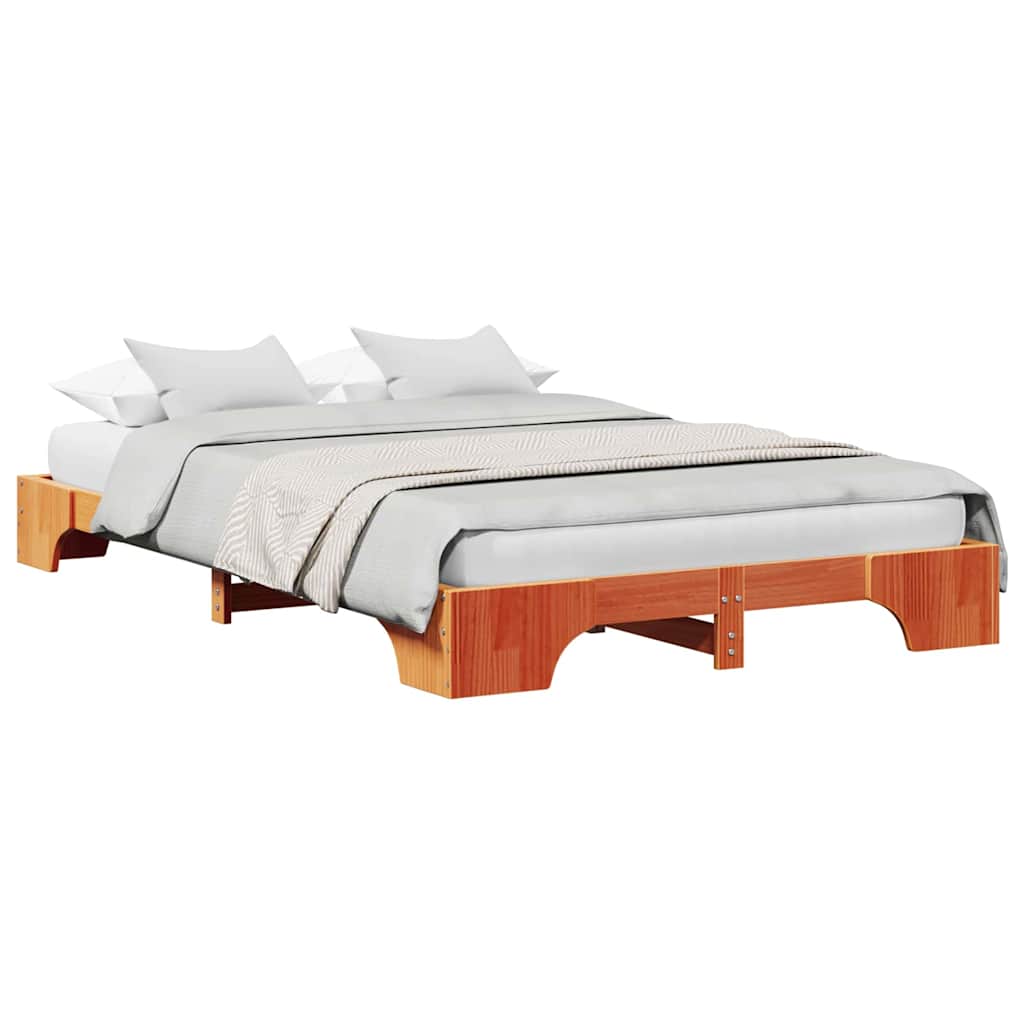 Sengestamme Vokset Brun 140 x 190 cm Massiv furu