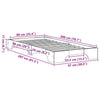 Sengestamme Massiv furu 207 x 97 x 17 cm Heltre furu