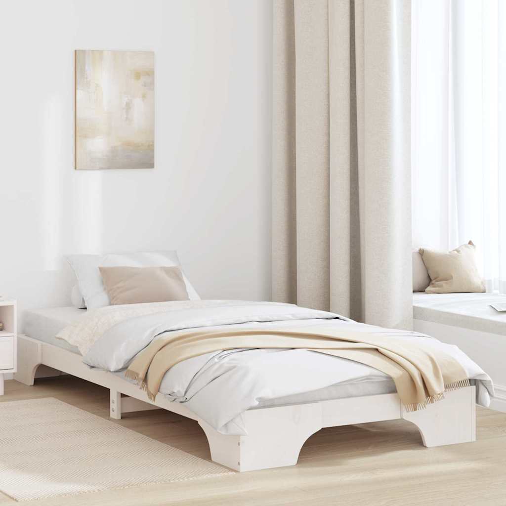 Sengestamme Hvit 90 x 200 cm Massiv furu