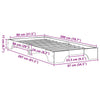 Sengestamme Hvit 207 x 87 x 17 cm Heltre furu