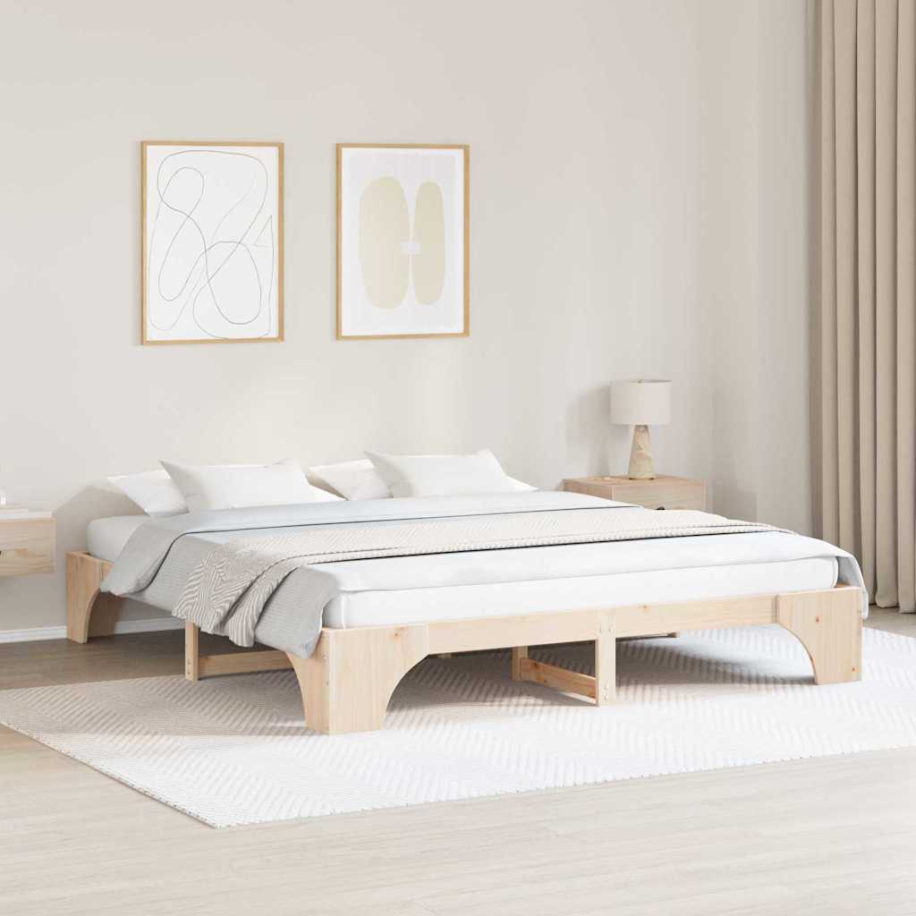 Sengestamme Naturlig 200 x 200 cm Massiv furu