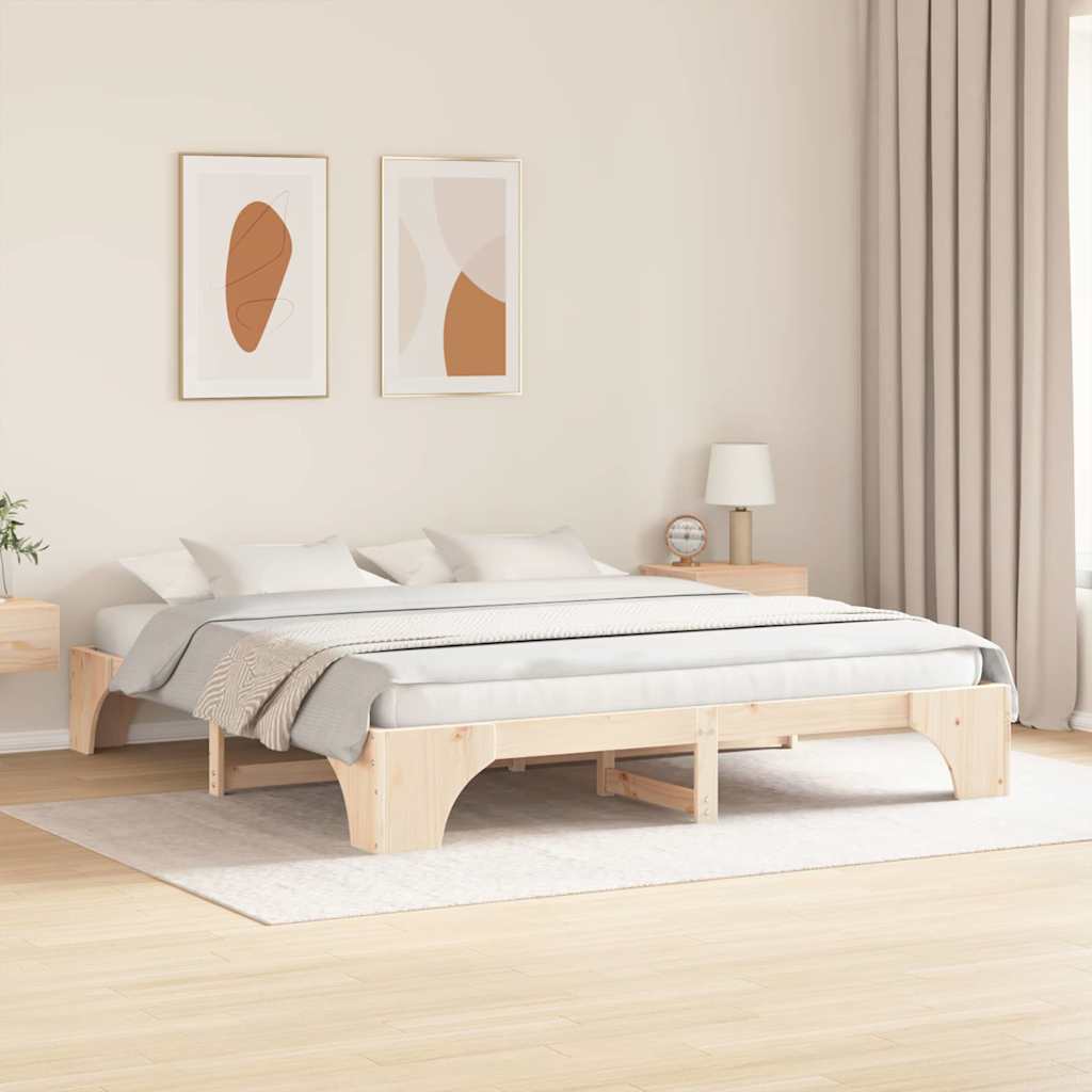 Sengestamme Massiv furu 207 x 207 x 30 cm Heltre furu