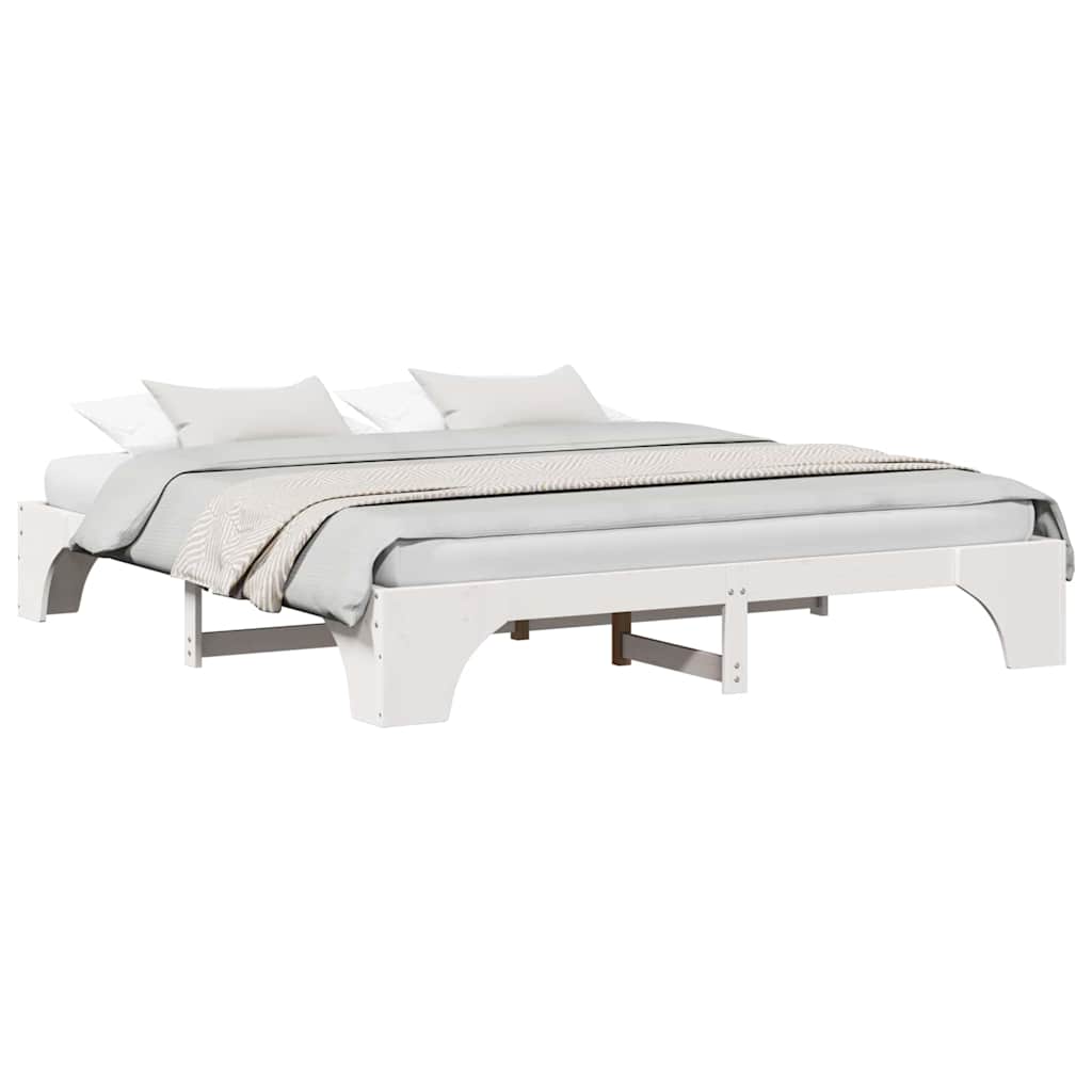 Sengestamme Hvit 207 x 207 x 30 cm Heltre furu