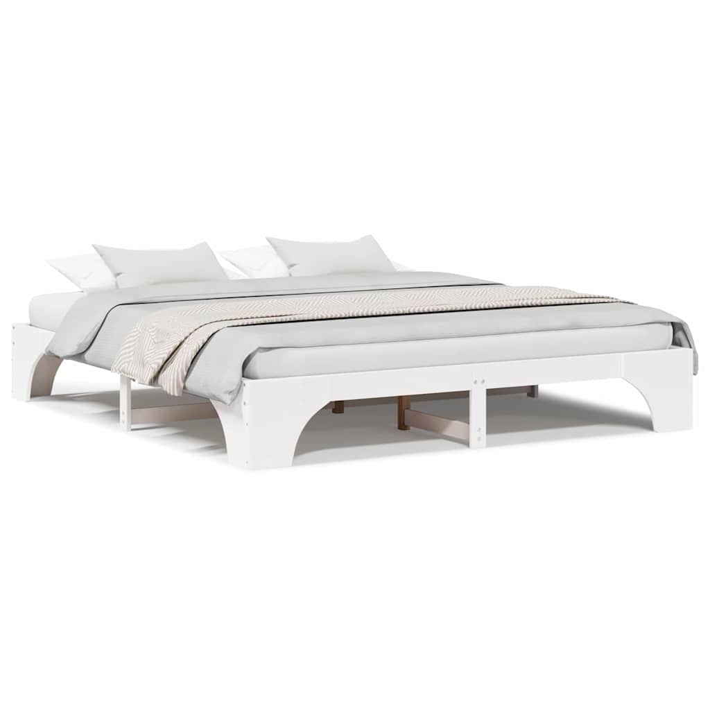 Sengestamme Hvit 207 x 207 x 30 cm Heltre furu