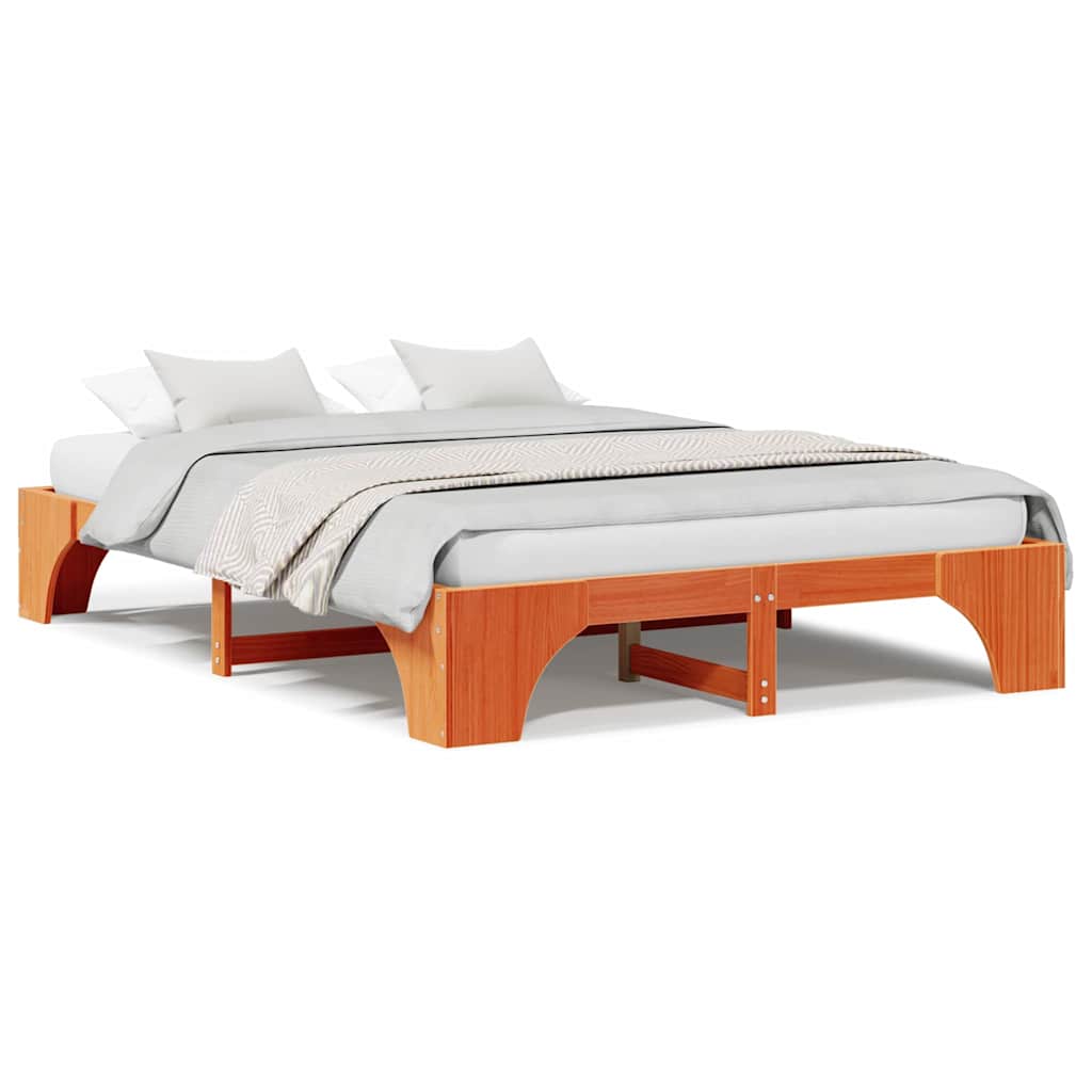 Sengestamme Voksbrun 207 x 167 x 30 cm Heltre furu