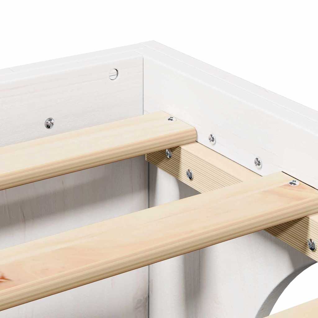 Sengestamme Hvit 207 x 157 x 30 cm Heltre furu
