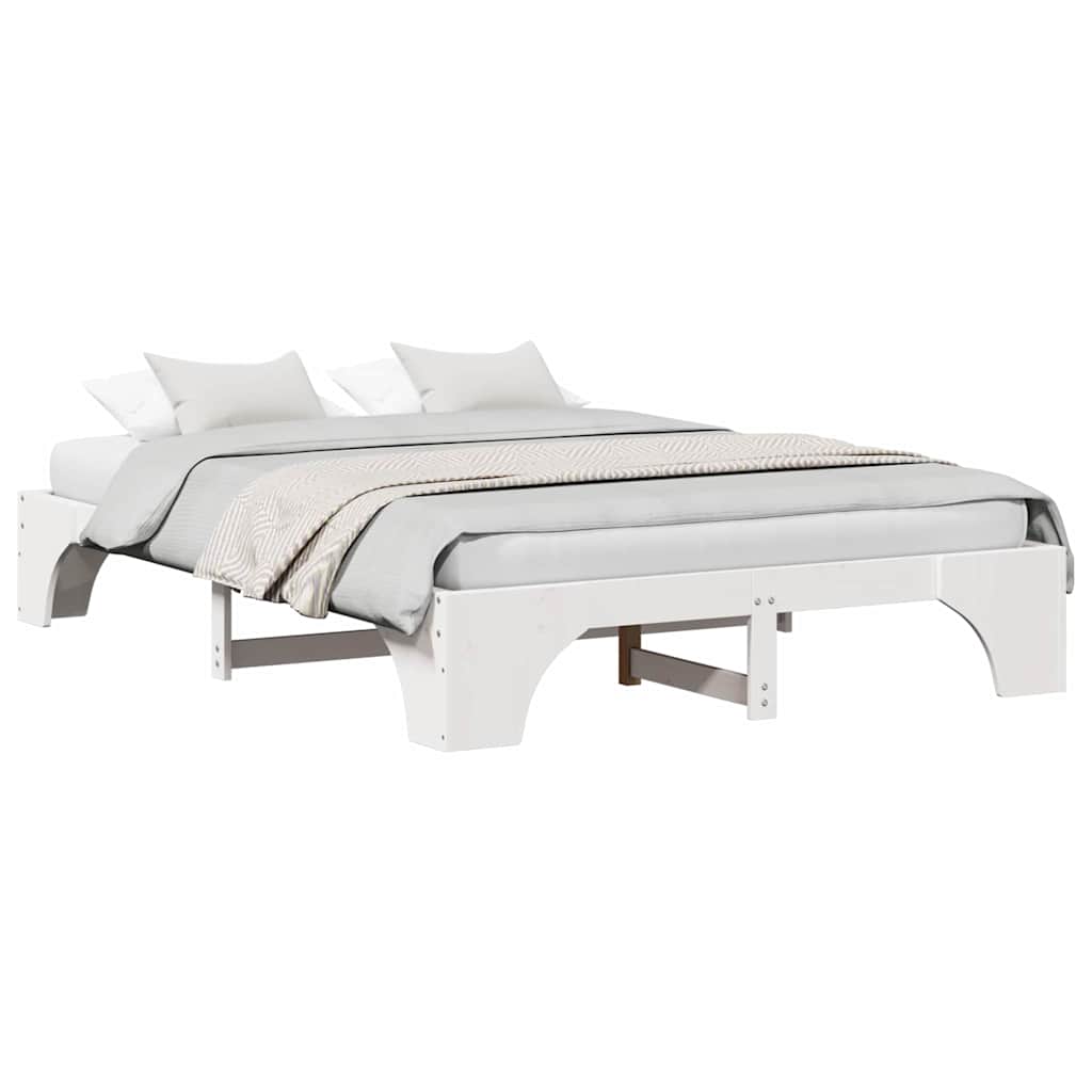 Sengestamme Hvit 207 x 157 x 30 cm Heltre furu