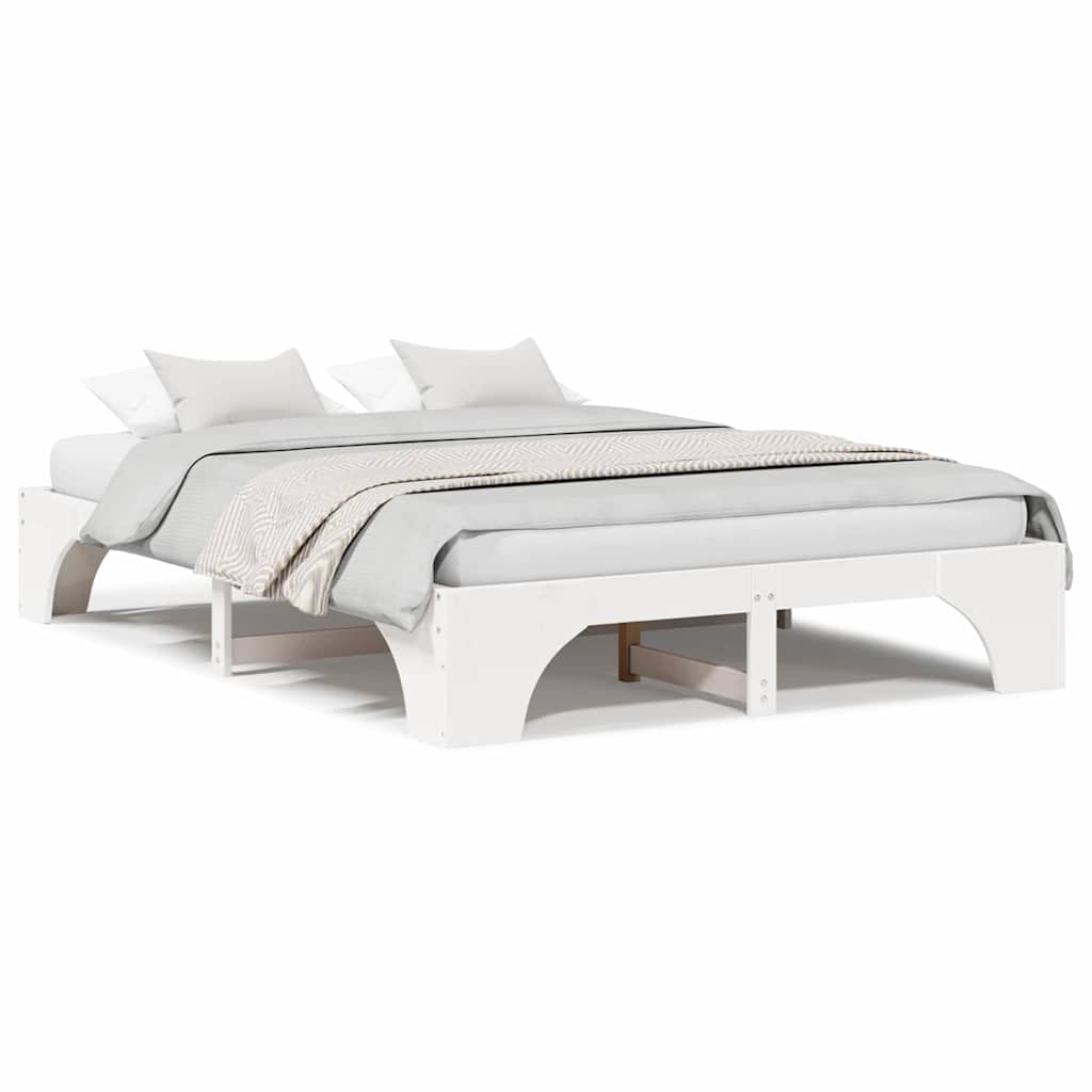 Sengestamme Hvit 207 x 157 x 30 cm Heltre furu