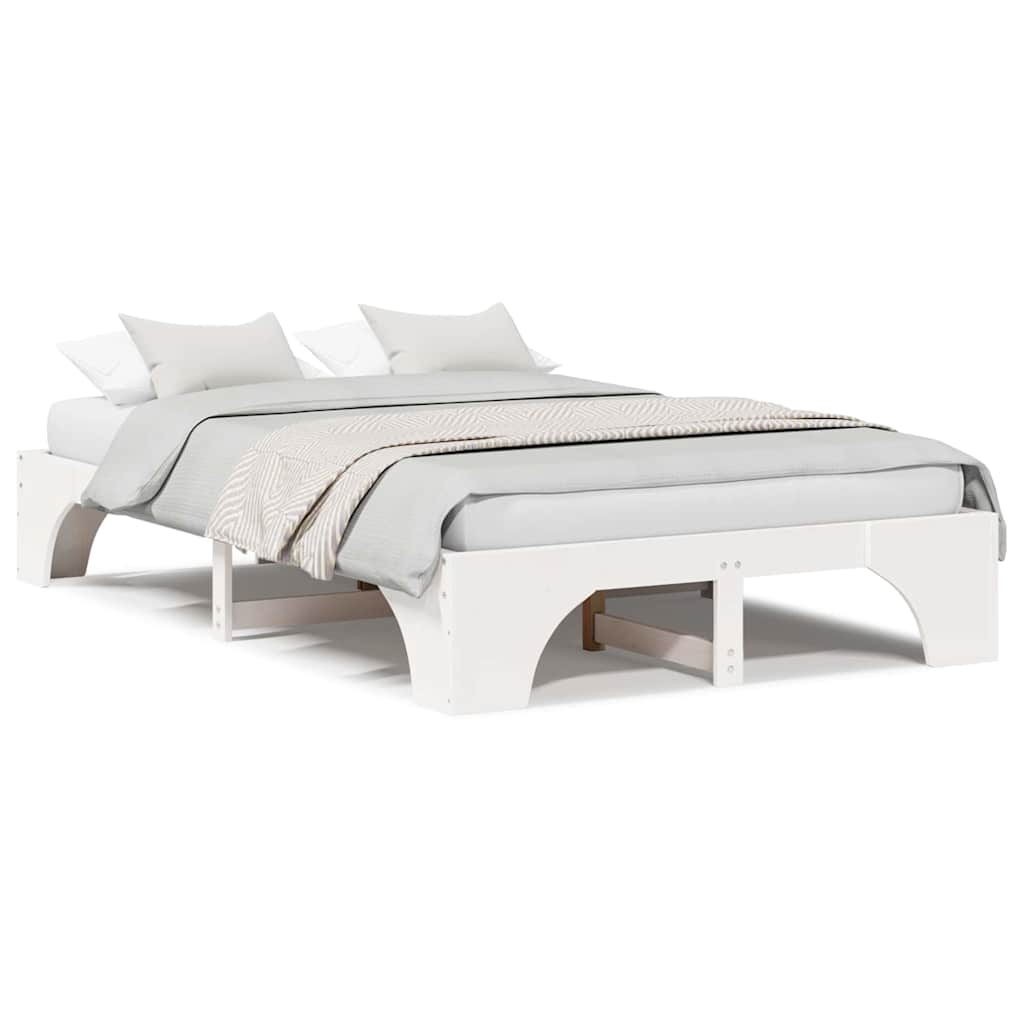 Sengestamme Hvit 197 x 147 x 30 cm Heltre furu