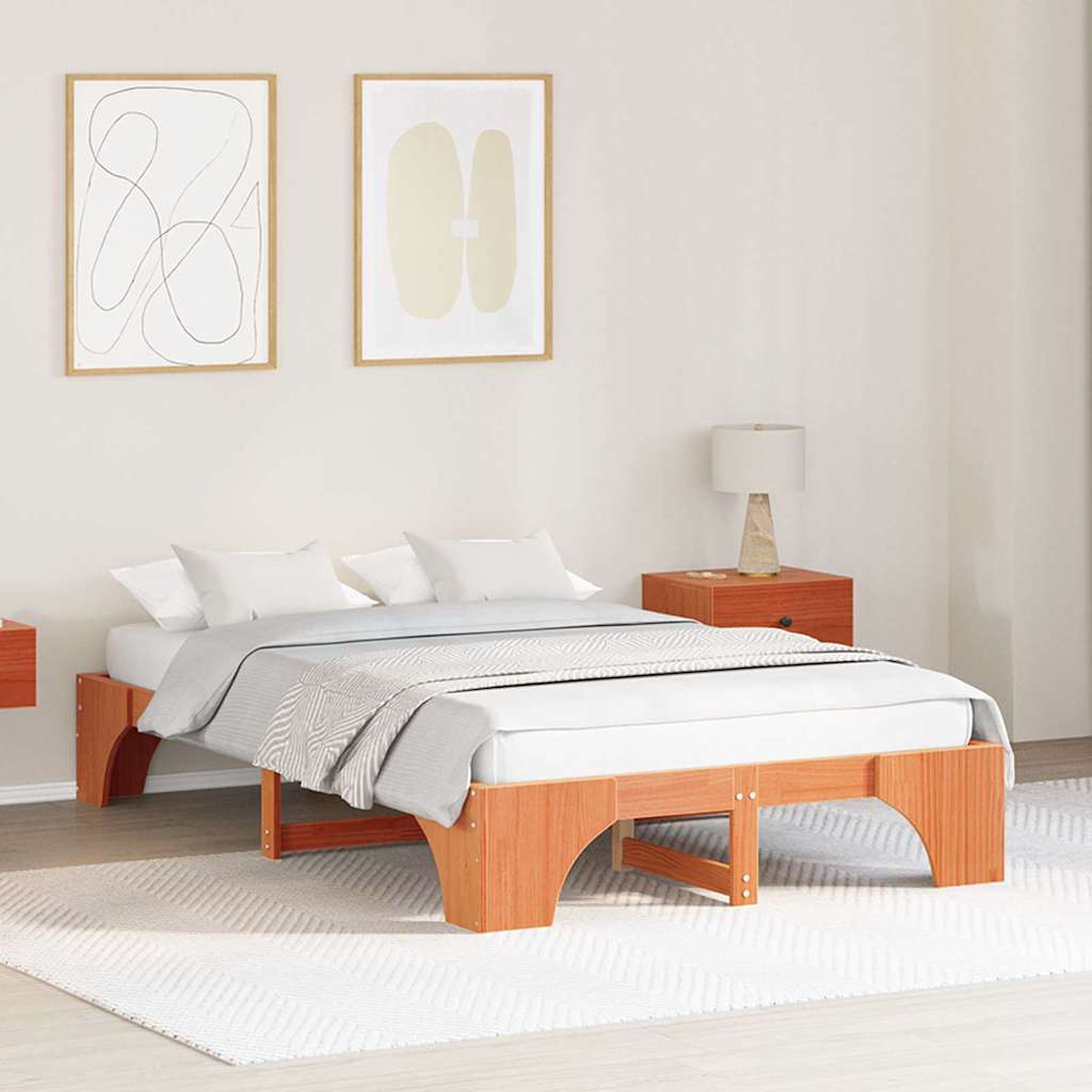 Sengestamme Vokset Brun 140 x 190 cm Massiv furu