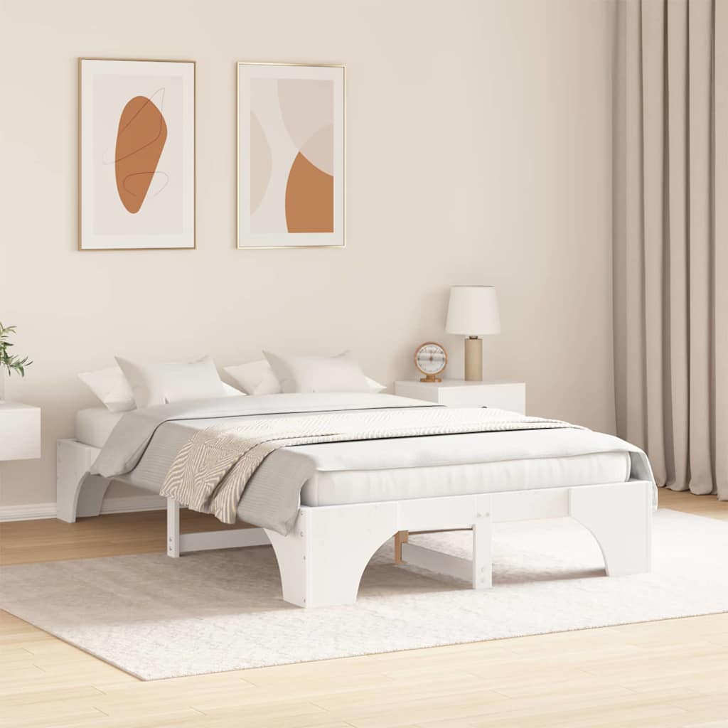 Sengestamme Hvit 135 x 190 cm Massiv furu