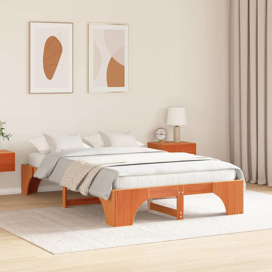 Sengestamme Vokset Brun 135 x 190 cm Massiv furu