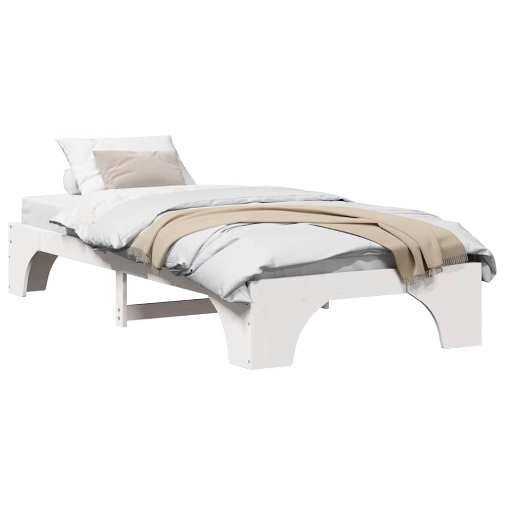 Sengestamme Hvit 75 x 190 cm Massiv furu